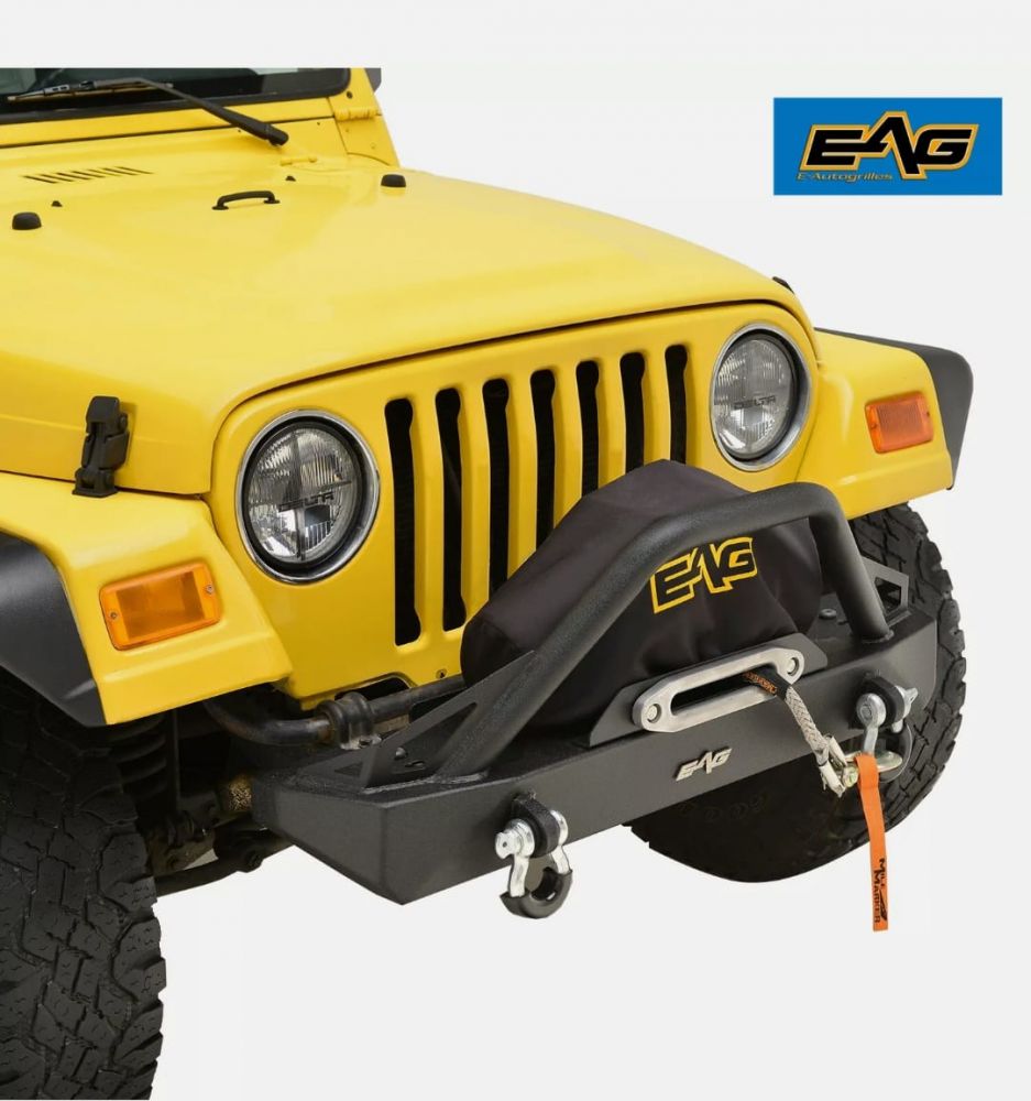 กันชนหน้า แต่ง EAG  สำหรับ jeep wrangler  TJ EAG Front Bumper W/D-rings Textured Rock Crawler Fit 87-06 Jeep Wrangler TJ YJสินค้า มีพร้อมขาย
