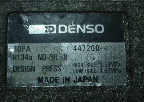 คอมเพรสเซอร์ Denso เบอร์ 17 น้ำยา 134a เก่าญี่ปุ่นไม่เคยใช้ในบ้านเรา กำลังอัดยังดีครับขอขายที่ 2400 บาทครับ