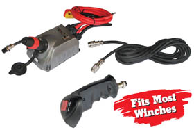 T-MAX Boomer Box / 12 V
 Wireless Winch Remote Controller
P/N : 7329703.6 (12V)
ATMEW1000
The T-Max Upgrade Remote Control Box (cordless) frees up winch operation from all those leads. With an operating distance of up to 100ft, never again will you be tied to your winch. Wireless included, plus 10x more reliability with ZST Electrasmart technology. Adaptable to all brands of winches with 3-wire leads.
FEATURES & SPECIFICATIONS
Anti Water
Featuring the new Cordless Multi-Control
New high-end Intergrated Solenoid Module (ISM) upgrade
Applicable to similar winches from worldwide manufacturers
Back-up cable supplied
Working range up to 100' ( 30m )
Improved safety - no cables to tangle or obstruct recovery operation

