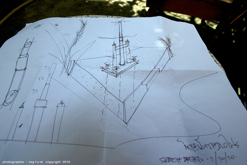 วันที่ 1 เดือน 10 ปี 2010 ฤกษ์งามยามดี กับการลงเส้นสายลายเส้น กับงาน sketch design ของงานโครงการ โบกสะบัดกลางพงไฟร......เริ่มกันแล้ว...