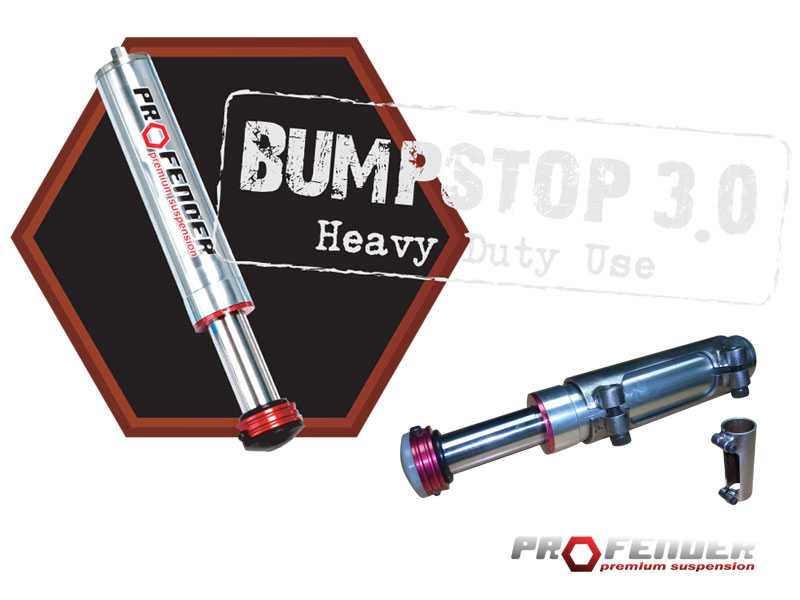 BUMP STOP 3.0 - 4.0

Profender Bumpstop Series allows travel shocks to reach the maximum performance as needed. 3.0 inches and 4.0 inches stroke are made to handle all suspensions. Best Piston provides ultimate performance that comes with high precision and super polished shafts. They are chromed and inducted to add more strength for heavy duty use and all other road conditions.

* 52mm outer bode body, 32mm piston rod suited for any use even in competitions

*Made of high quality material that provides superior performance

*100% QC Tested
*Aluminum components are machined for excellent tolerance

* Contact pad is made from highly precise specification Polyurethane

*Luxurious design

Price : Call