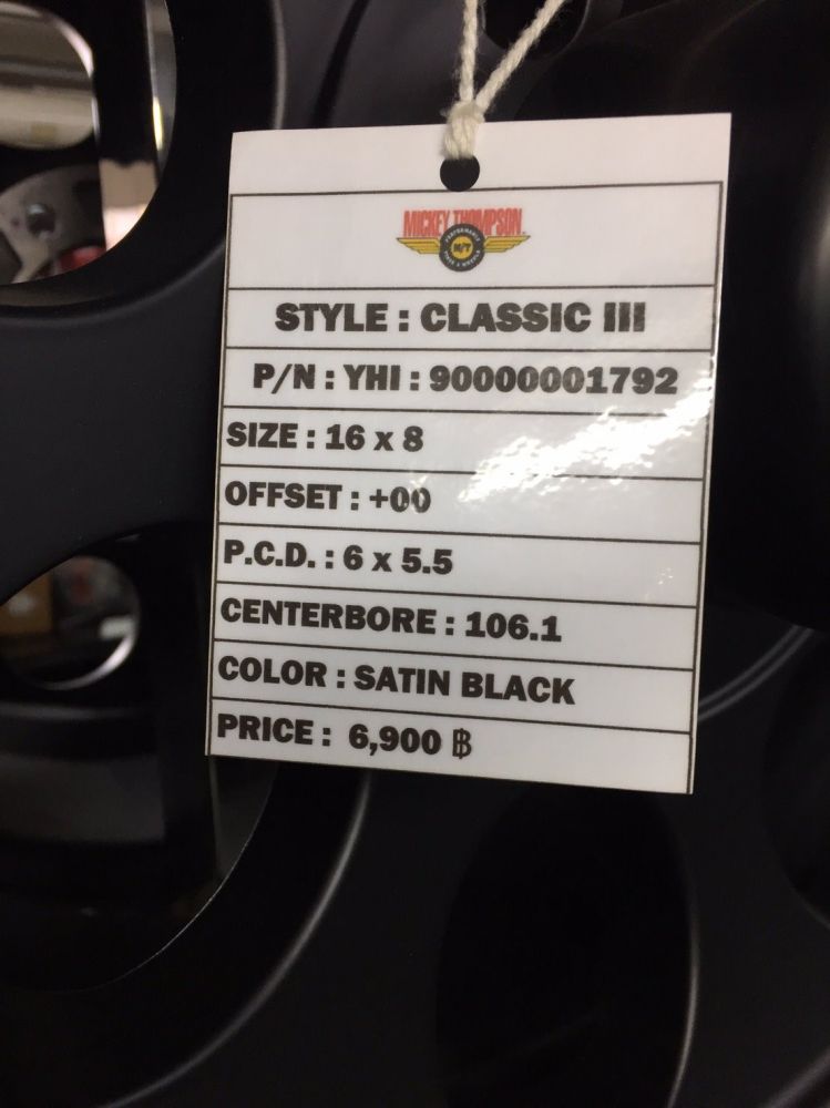 Max Mickey Thompson Classic III Black 16x8 ออฟ 0 ราคาวงละ 6,900 บาท
