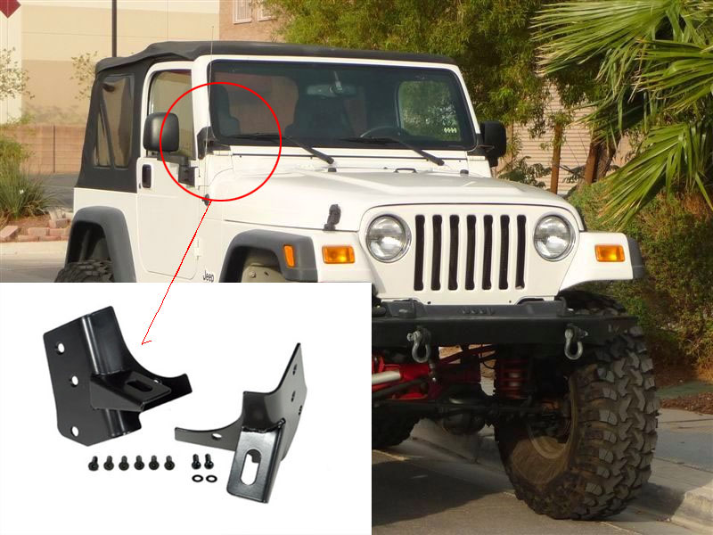 ที่ยึดขาไฟสีดำ sport light สำหรับ jeep wrangler TJ 97- 2004
