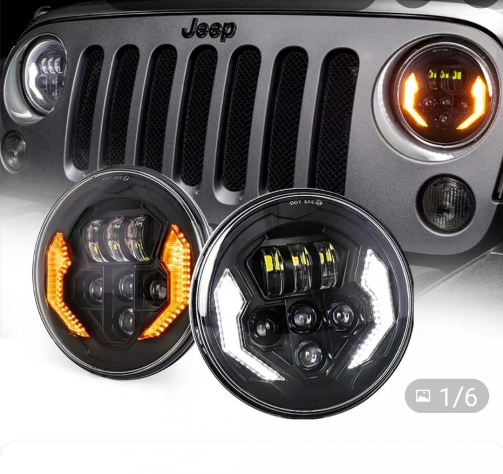 ไฟหน้า 7 นิ้ว Lighting System 7 Inch Round LED Headlight With DRL Turn Signal High/Low Beam LED Headlamp for Jeep wrangler TJ Jk และ Land Rover หรือ รถ ที่ใช้ไฟกลม 7 นิ้ว
