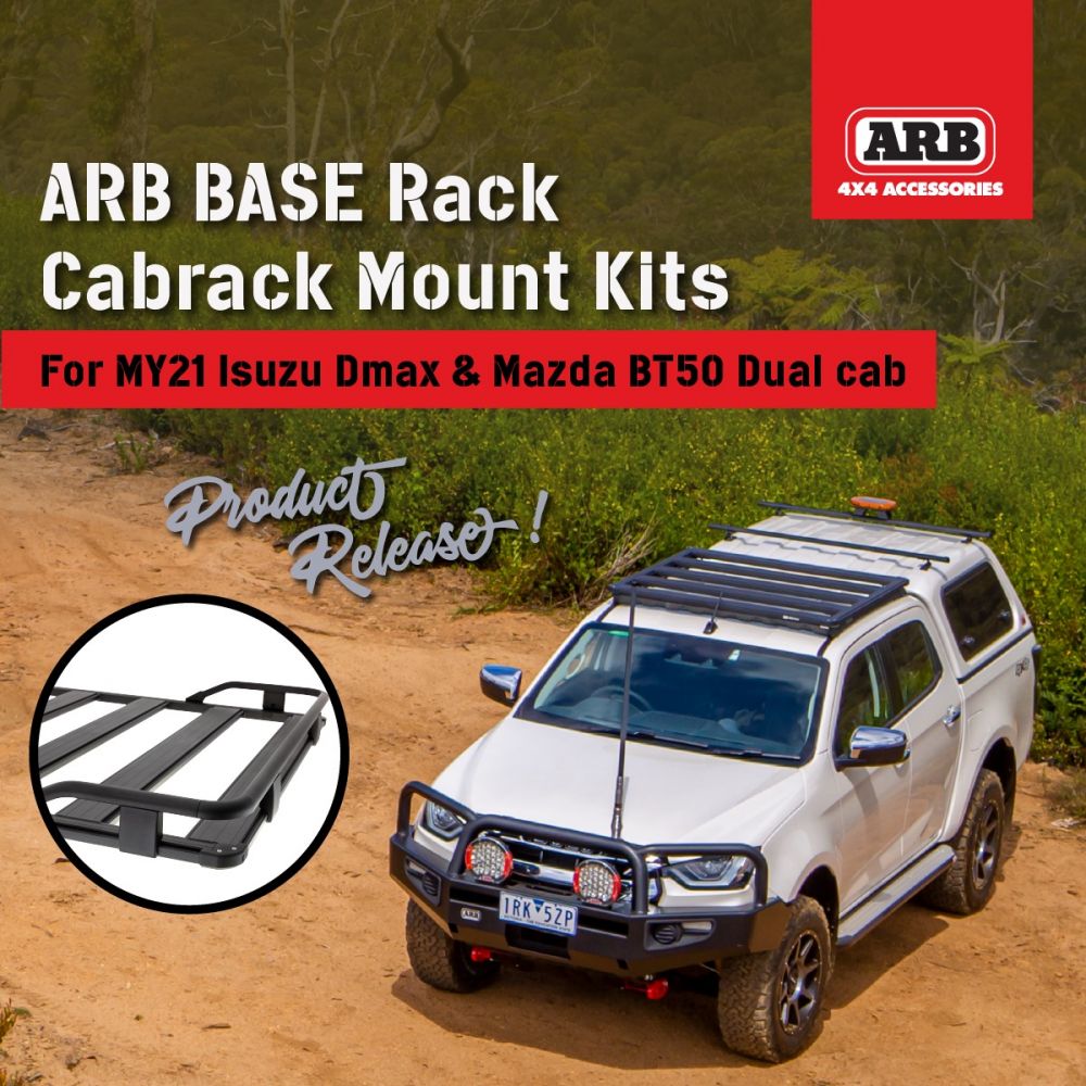 ARB BASE RACK - Cabrack Mount kits  ติดตั้งบนหัวเก๋ง - สำหรับ MY21 ISUZU DMAX และ Mazda BT50 Dual Cab- สำหรับ Hilux 2005-2015 และ 2015 on - สำหรับ Ford PX, PXII, PXII (not Wildtrack) 
