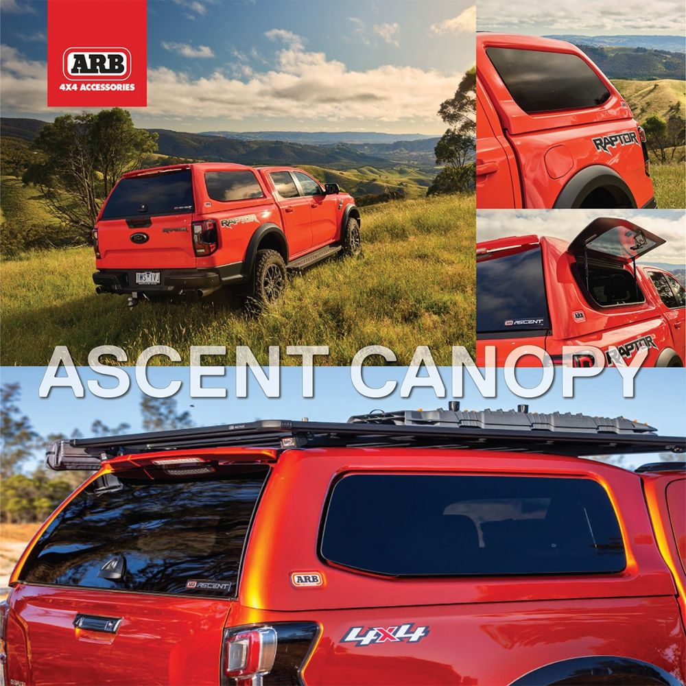 ARB Ascent Canopyปีใหม่นี้ อยากแนะนำเสนอข้อดีหลังคาคาโนปี้ให้คุณได้พิจารณา- ออกแบบอย่างแตกต่างเพื่อให้ขอบคาโนปี้ ครอบกระบะรถได้อย่างไร้รอยต่อ ลงตัว และสวยงาม- กระจกนิรภัยเคลือบสีปกป้องด้านในจากแสงยูวี- ปุ่มปลดล็อคหน้าต่างอิเล็กทรอนิกส์- หน้าต่างดีไซน์แบบไร้กรอบให้ความสวยงาม- เปิดได้โดยไม่ต้องใช้กุญแจ (ทำงานร่วมกับระบบ Central Lock)- ไฟ LED ส่องสว่างภายในติดอัตโนมัติ เมื่อเปิดฝาประตูด้านหลัง- ภายในตกแต่งอย่างเรียบร้อย มีสไตล์- บานกระจกหลังคนขับสามารถปลดล็อคเพื่อเช็ดทำความสะอาดได้- Ascent Window Vent Catch สามารถติดตั้งเพิ่มเติมได้เพื่อค้ำให้เกิดช่องลม ช่วยให้อากาศถ่ายเทด้านในหลังคา- สามารถล็อคหรือปลดล็อคได้จากด้านใน- ขอบฝาท้ายกระบะใช้ซีลชนิดพิเศษ ปิดแนบสนิท ช่วยลดแรงสั่งสะเทือน กันน้ำและฝุ่นได้ดี- มีช่องระบายอากาศ สามารถเปิดปิดได้จากด้านใน- สปอยเลอร์หลังเพิ่มความสวยงาม- ไฟ LED ความสว่างสูง ในตำแหน่งที่มองเห็นได้ชัดเจน เหมาะกับการใช้งานในยามค่ำคืน
