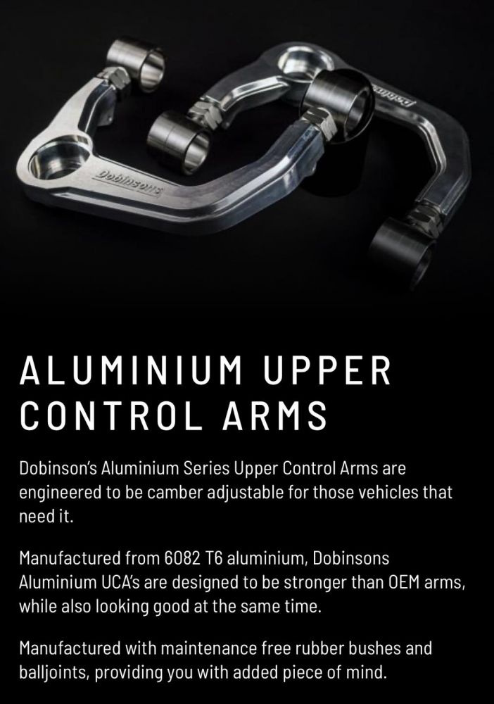 Upper Control Arm Aluminum Dobinsons- ปีกนกปรับองศา อลูมิเนียม- ลูกหมากตองห้า Japan
