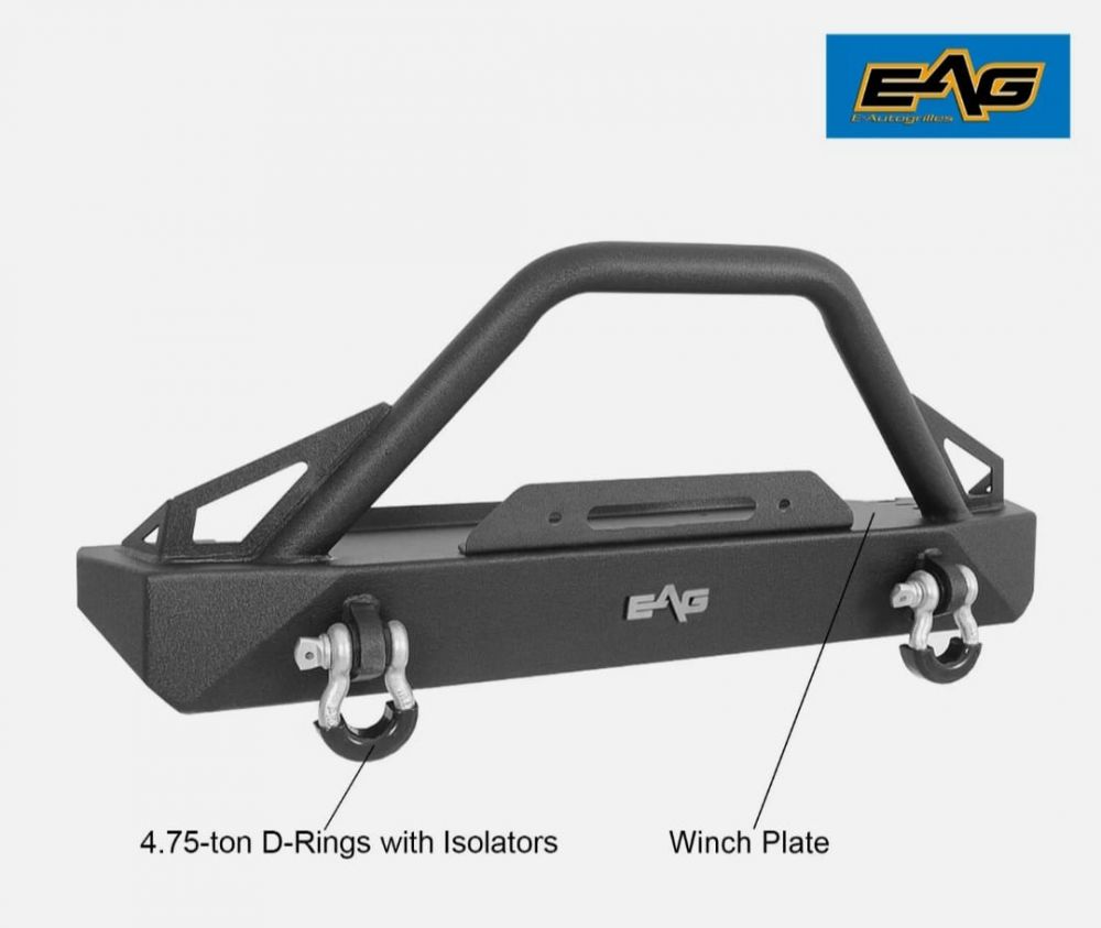 กันชนหน้า แต่ง EAG  สำหรับ jeep wrangler  TJ EAG Front Bumper W/D-rings Textured Rock Crawler Fit 87-06 Jeep Wrangler TJ YJสินค้า มีพร้อมขาย
