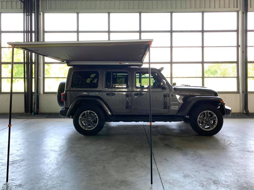 เพิ่มเติมของให้ Jeep JL#Darche Awning 2.0 x 2.5 m พร้อมชุดผ้าใบปิดด้านข้างและด้านหน้าของ Awning
