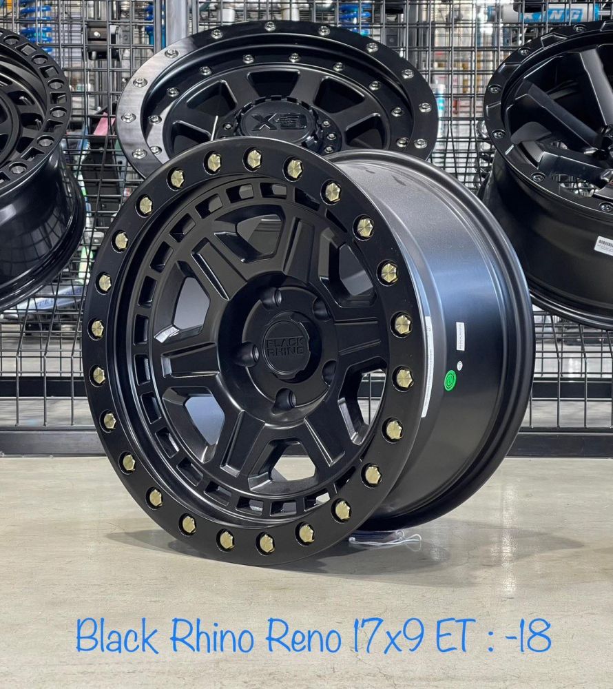 ล้อแม็กซ์ #Blackrhino สเป็คตรงรุ่นสำหรับ Jeep JK , JL และ JT (Gladiator) ขอบ 17 อย่างเดียว - Black Rhino Abrams 17x9.5 ET : -18       สีเทา ( Textured Matte Gunmetal )- Black Rhino Abrams 17x9.5 ET : -18       สีเขียว ( Olive Drab Green ) - Black Rhino Reno 17x9 ET : -18       สีดำ ( Matte Black ) 
